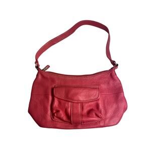 Fossil Leather Small Pink Shoulder Bag Boho Y2K 90s Retro Barbie Vintage